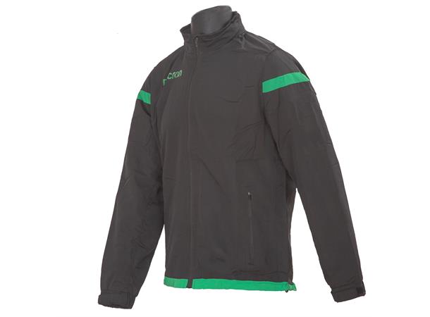 Macron Full Zip Windbreaker BLK/GRN 3XS Praktisk vindjakke 