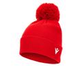Snow PomPom Beanie RED JR Klassisk lue med stor dusk